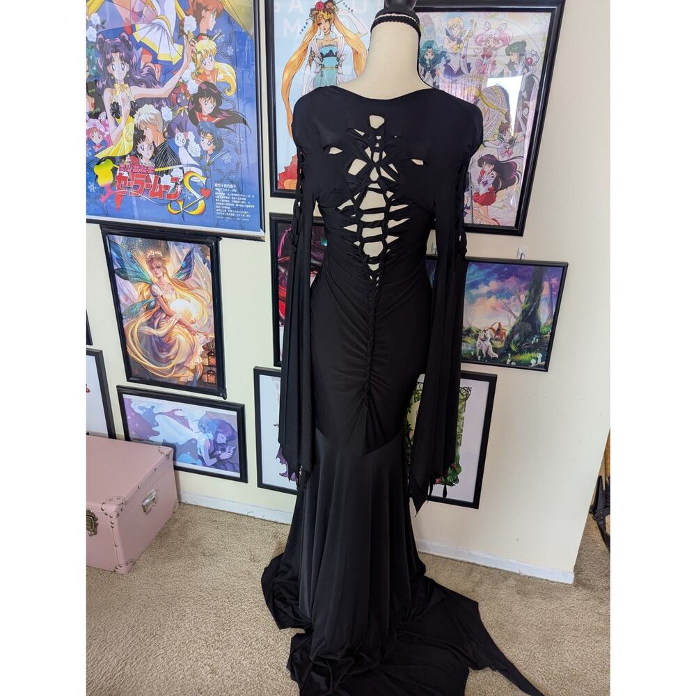 Etsy Morticia Dress Sz S - Picture 5 of 6